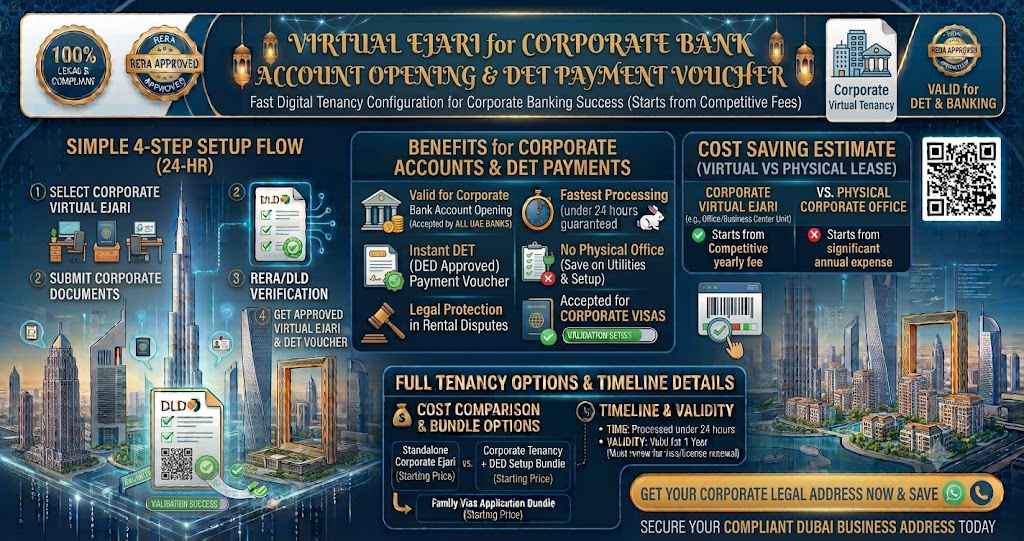 Virtual Ejari for Corporate Bank Account Opening & DET Payment Voucher Release (2026 Guide)